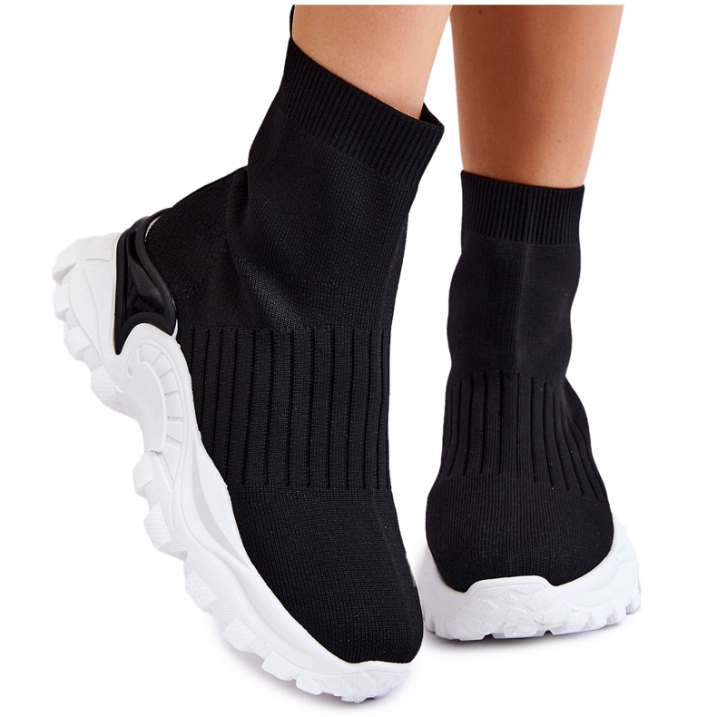 BM Chaussures de sport à chaussettes hautes pour femmes noires Jovie le noir BM Chaussures de sport à chaussettes hautes pour femmes noires Jovie le noir