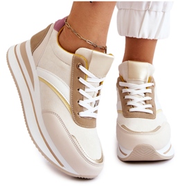 PG1 Baskets compensées beiges Hermain blanche