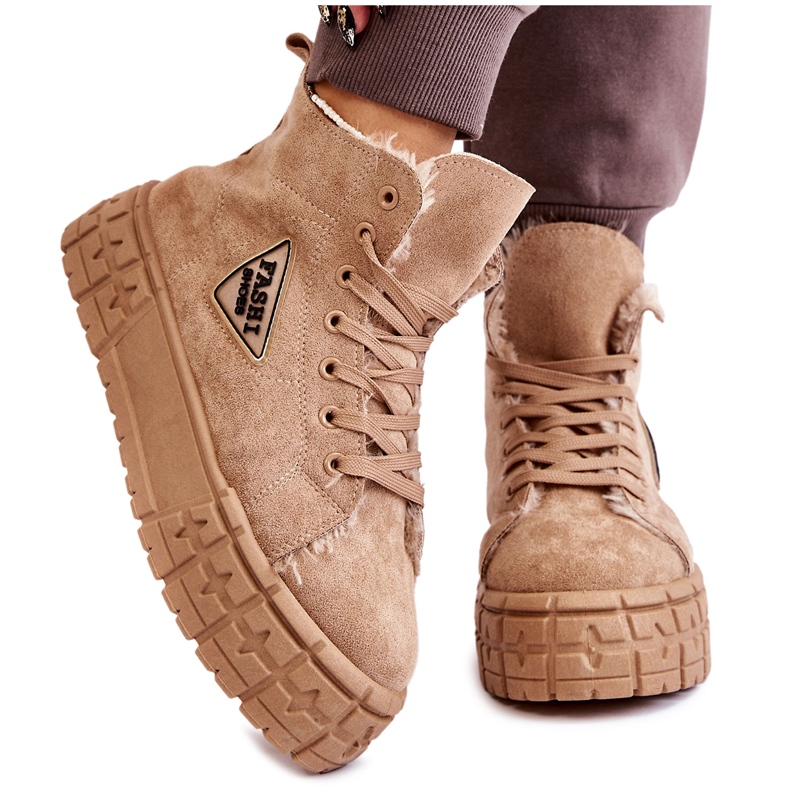 PM1 Baskets Suede Hautes Isolées Beige Evren