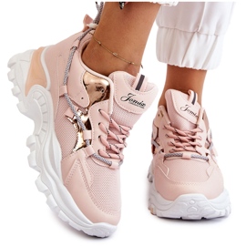 PA1 Chaussures De Sport Pour Femme Lacées Sur La Plateforme Rose Minea PA1 Chaussures De Sport Pour Femme Lacées Sur La Plateforme Rose Minea