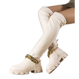 Bottines beiges à semelles hautes Zarate Bottines beiges à semelles hautes Zarate