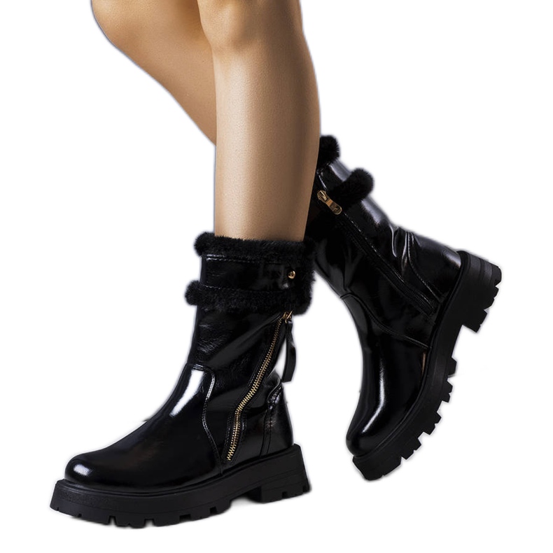 Bottes isolées noires de Lensil le noir