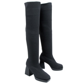 PA1 Bottes à talons hauts de Hilary Black noir