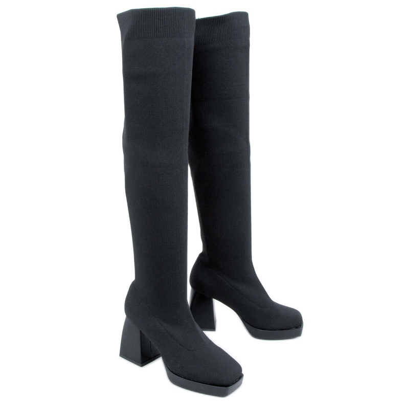 PA1 Bottes à talons hauts de Hilary Black le noir