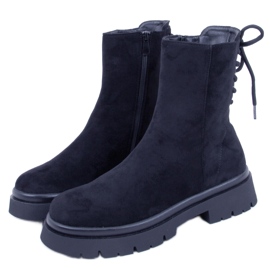 Bottes Bobbie en daim noir le noir