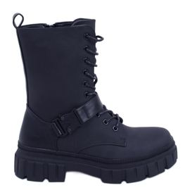 BM Kieran Bottines plates à lacets noires le noir