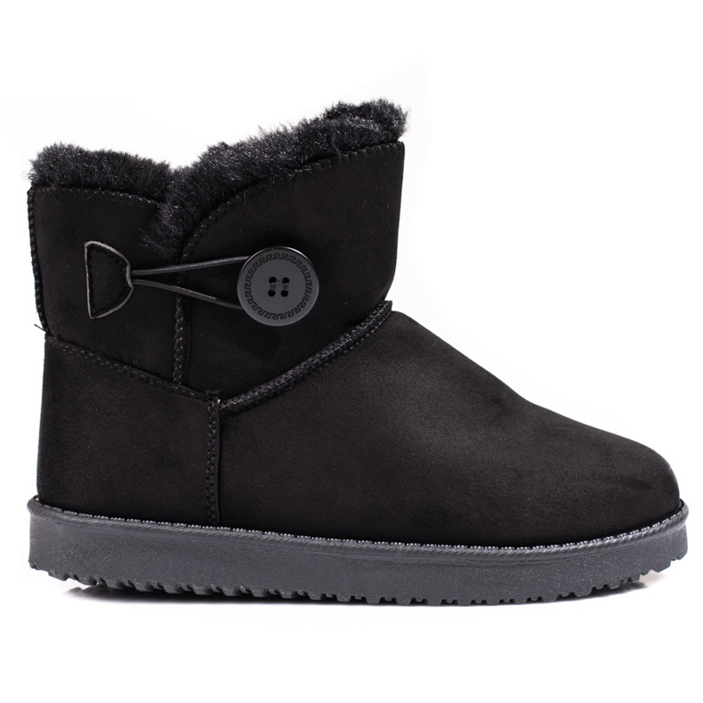 Bottes de neige chaudes pour femmes Shelovet noires avec un bouton le noir