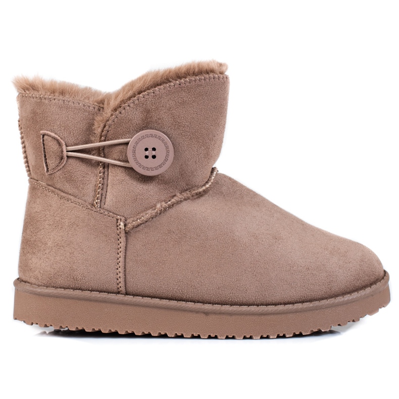 Bottes de neige chaudes pour femmes Shelovet marron avec un bouton brun Bottes de neige chaudes pour femmes Shelovet marron avec un bouton brun