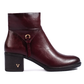 W. Potocki Bottes pour femmes Potocki sur un large poteau bordeaux rouge