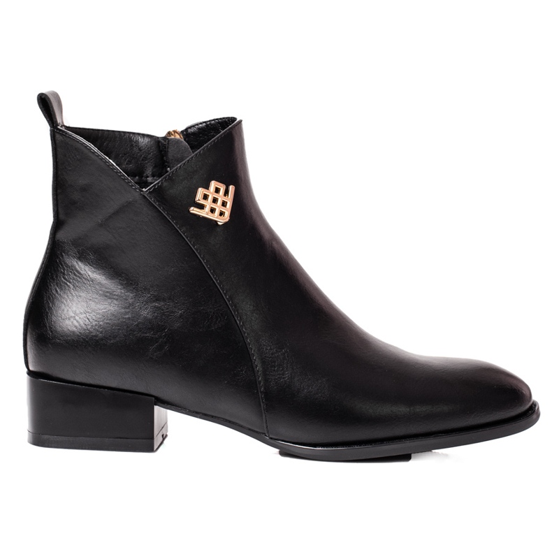 W. Potocki Bottes femme Potocki à talons plats le noir