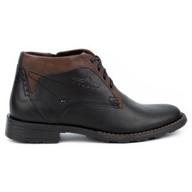 Polbut Bottes d'hiver en cuir pour hommes J43S noir
