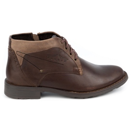 Polbut Chaussures d'hiver en cuir pour hommes J43S marron beige brun