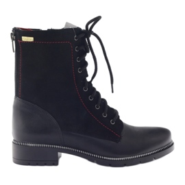 Bottes en cuir pour femmes Kazkobut 2809 bottes noires rouge
