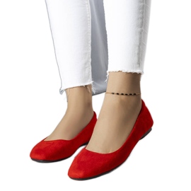 Ballerines en daim rouge Jules