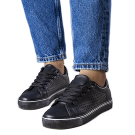 Baskets en cuir écologique noir Joffre