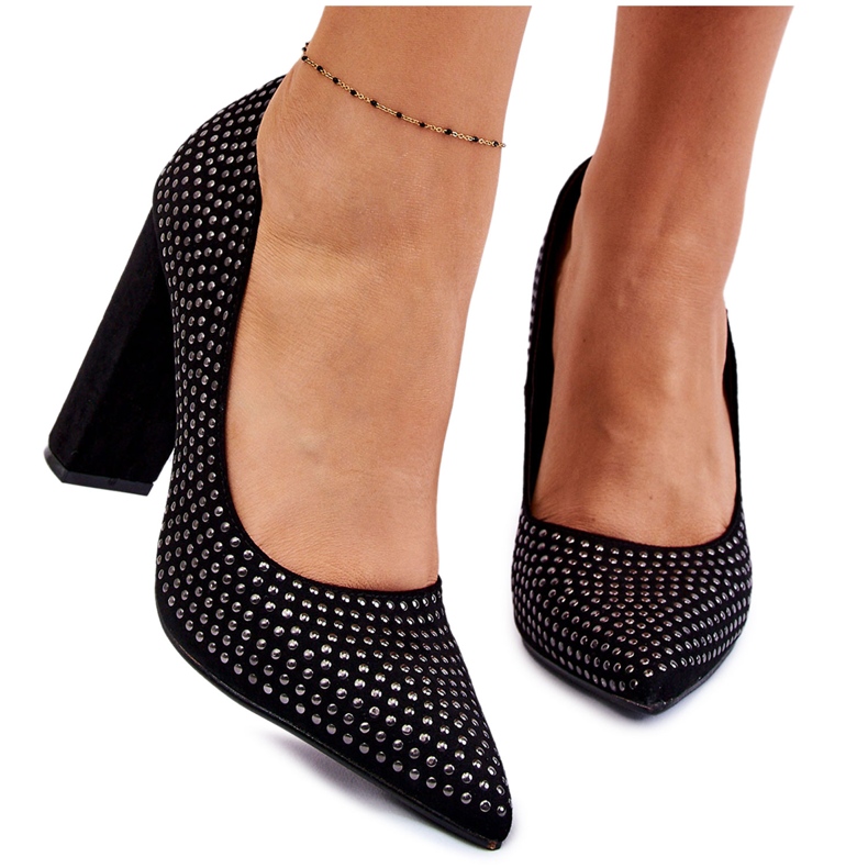 Escarpins En Daim Avec Clous Décoratifs Doris Noirs le noir