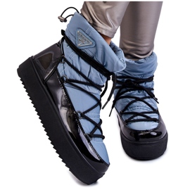 Bottes de neige à lacets à la mode pour femmes Bleu Carrios Bottes de neige à lacets à la mode pour femmes Bleu Carrios