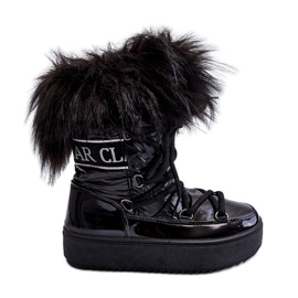 PM1 Bottes de Neige Isolées Enfant Lacets Noir Colioris