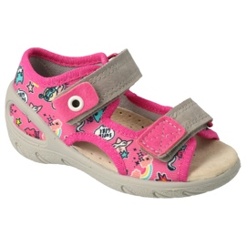 Befado chaussures pour enfants pu 065X171 rose gris