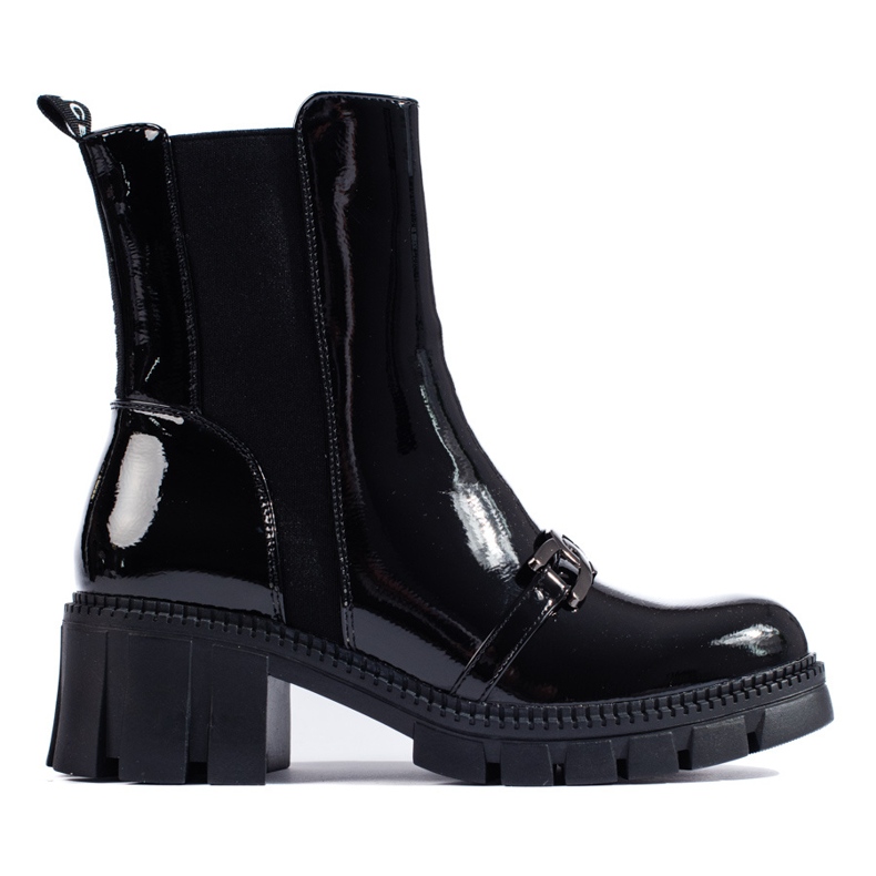 W. Potocki Bottines Jodhpur laquées femme Potocki noir le noir