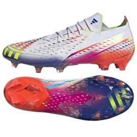 Adidas Predator Edge.1 L Fg M GW1022 chaussures de football blanc, mélange de couleurs blanche Adidas Predator Edge.1 L Fg M GW1022 chaussures de football blanc, mélange de couleurs blanche