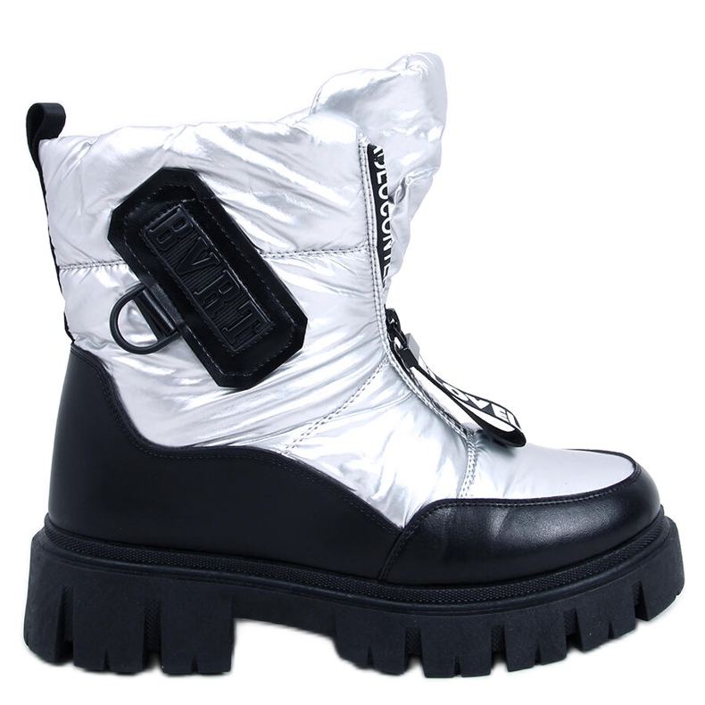 PA1 Bottes de neige femme Wells Silver le noir argent