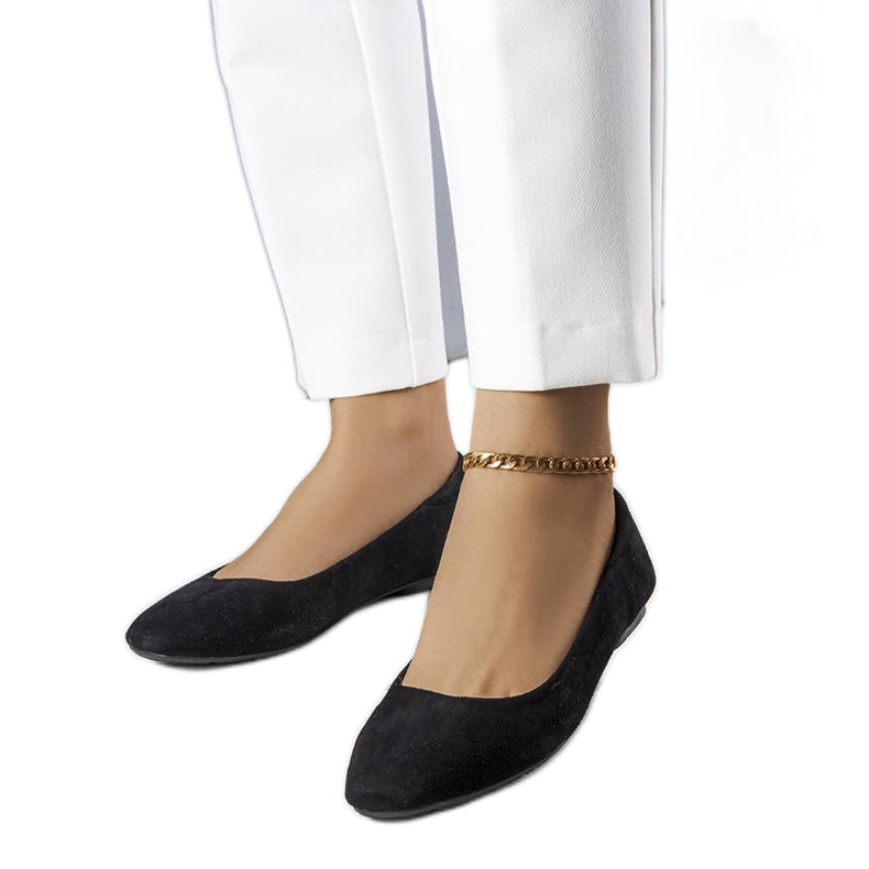 Ballerines en daim noir Jules le noir