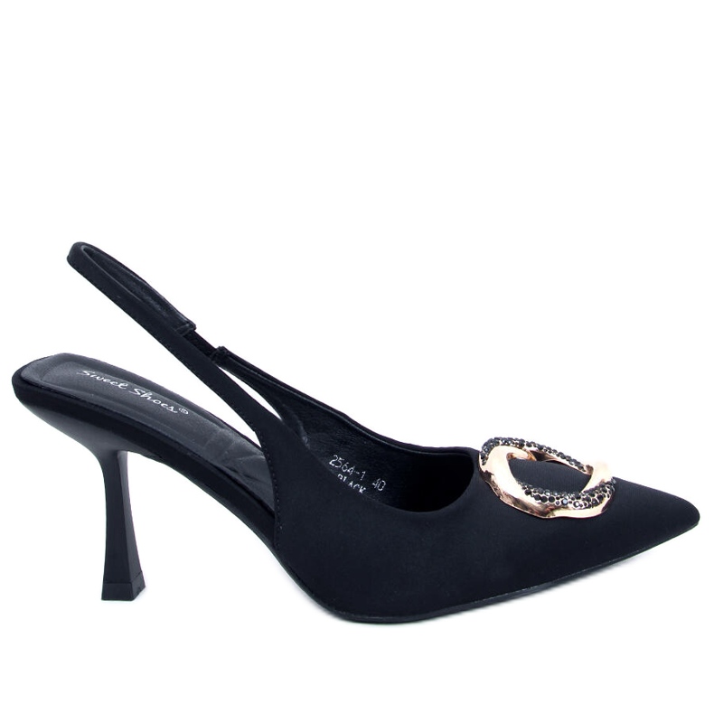 BM Escarpins à talon ouvert de Constance Black le noir