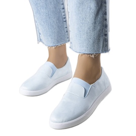 PA1 Baskets en daim écologique bleu Jamal