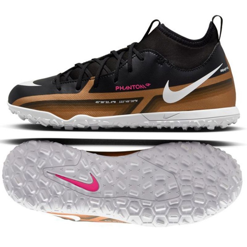 Chaussures Nike Jr. Phantom GT2 Club Qatar Dynamic Fit Tf DR6063 810 le noir le noir