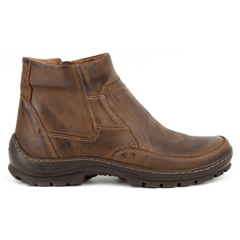 Olivier Bottes d'hiver en cuir pour hommes 354MP marron foncé brun Olivier Bottes d'hiver en cuir pour hommes 354MP marron foncé brun