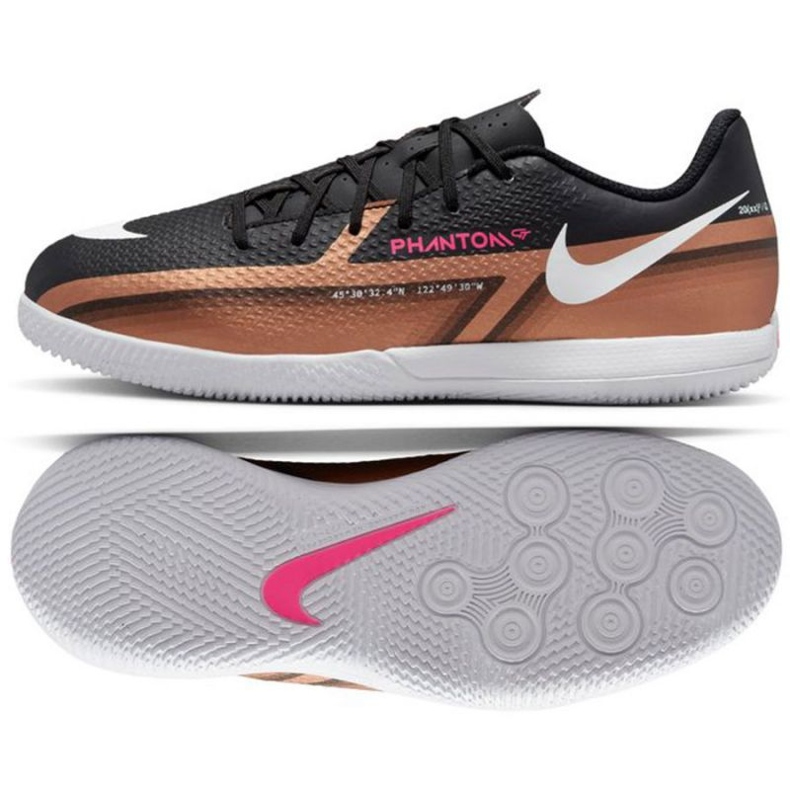 Chaussures de football Nike Phantom GT2 Academy Qatar Ic Jr DR6059 810 marron noir le noir