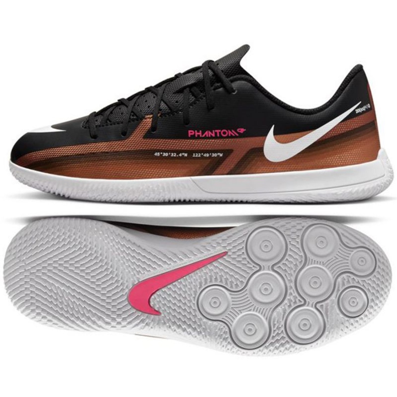 Chaussures de football Nike Phantom GT2 Club Qatar IC Jr DR6060 810 marron noir beiges et marrons