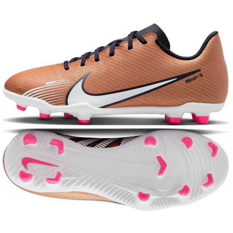 Chaussures de football Nike Mercurial Vapor 15 Club Qatar FG/MG Jr DR6048 810 brun d'or Chaussures de football Nike Mercurial Vapor 15 Club Qatar FG/MG Jr DR6048 810 brun d'or