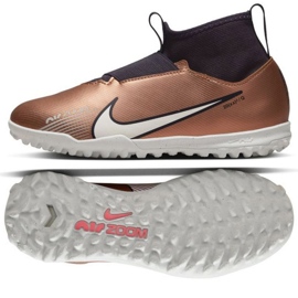 Nike Zoom Mercurial Superfly 9 Academy Qatar Tf Jr DR6053 810 chaussures de football or, bronze d'or