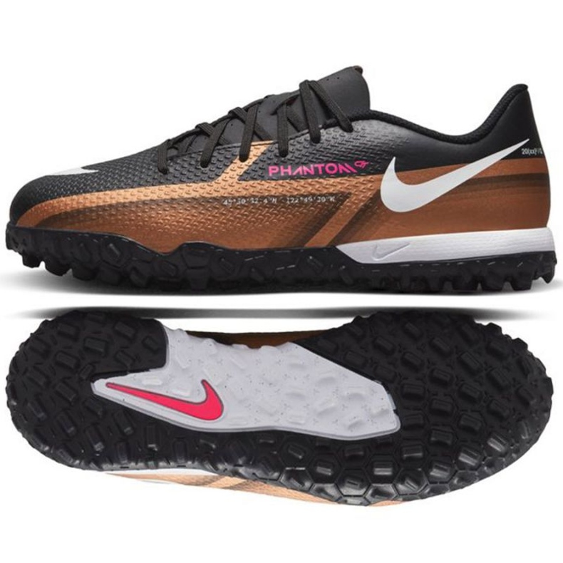Chaussures de football Nike Phantom GT2 Academy Qatar Tf Jr DR6062 810 marron noir beiges et marrons