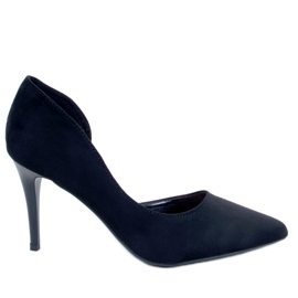 PA1 Escarpins en daim à découpes Samira Black le noir