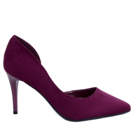 PA1 Escarpins en daim à découpes Samira Wine rouge