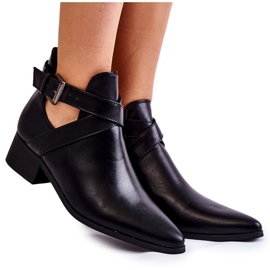 PG1 Bottines Femme Avec Découpes Noir Mandy le noir