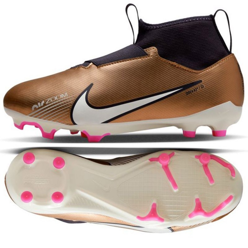 Chaussures de football Nike Zoom Mercurial Superfly 9 Academy Qatar FG/MG Jr DR6044 810 brun beiges et marrons
