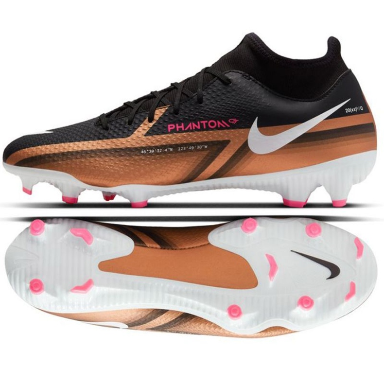 Chaussures de football Nike Phantom GT2 Academy Dynamic FG/MG M DR5960 810 marron noir beiges et marrons