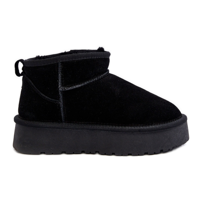 Bottes de neige basses en daim à la mode Black Nucca le noir