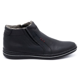Polbut Chaussures en cuir masculin d'hiver 381 noir