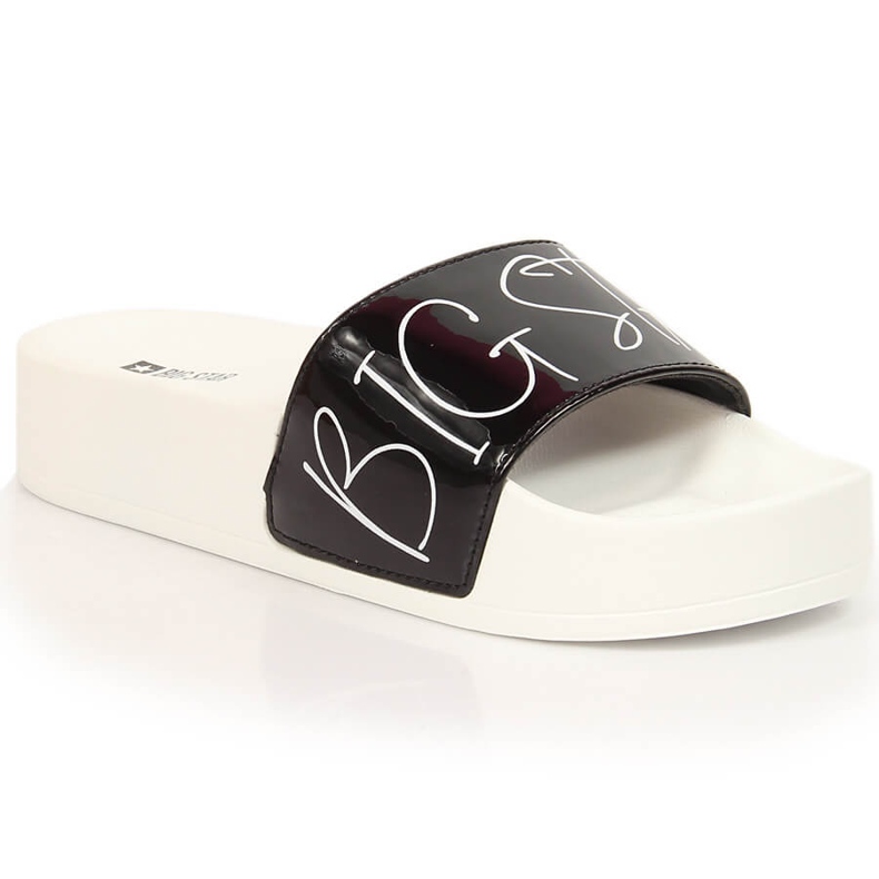 Babouches laquées noires pour femmes sur la plateforme Big Star JJ274A276 le noir