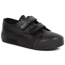 Baskets pour enfants en cuir écologique avec velcro noir Big Star KK374092