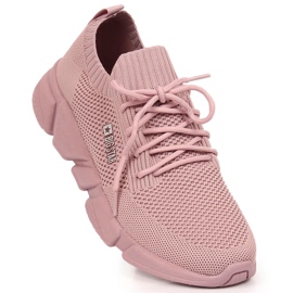 Chaussures de sport confortables femme rose poudré Big Star JJ274266 Chaussures de sport confortables femme rose poudré Big Star JJ274266