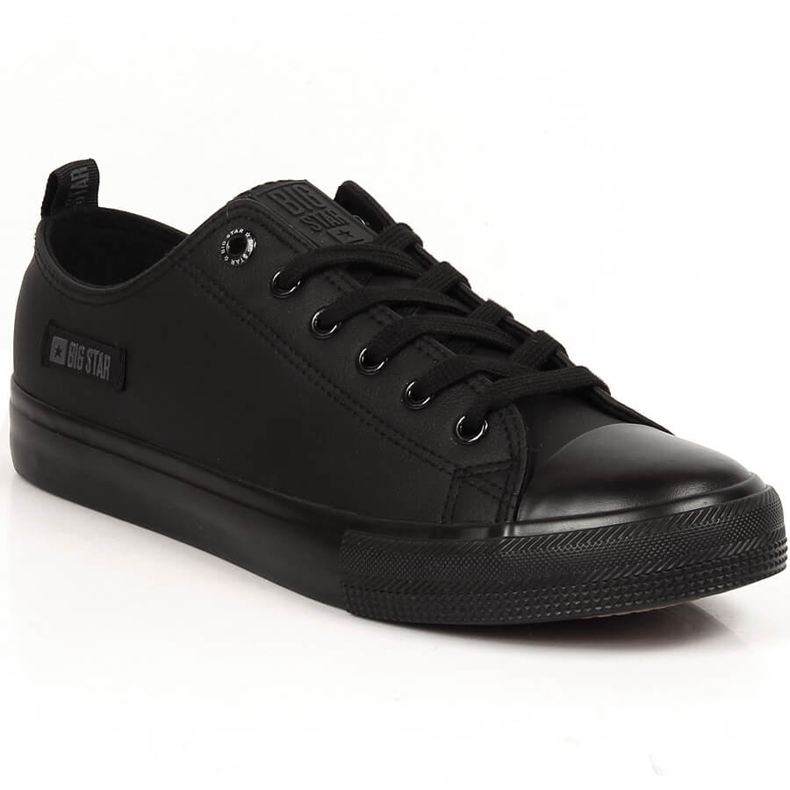 Baskets noires en cuir écologique pour hommes Big Star KK174009 le noir Baskets noires en cuir écologique pour hommes Big Star KK174009 le noir
