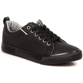 Baskets en cuir écologique noir Big Star KK274006 le noir Baskets en cuir écologique noir Big Star KK274006 le noir