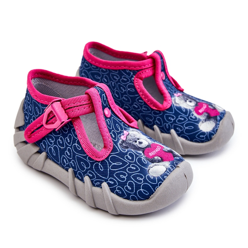 BEFADO S.A. Chaussures Chaussons Befado Ours 110P469 Marine-Rose bleu marin