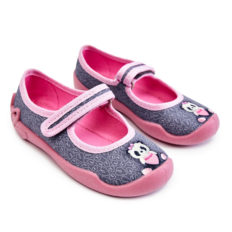 BEFADO S.A. Chaussons Enfant Befado Panda 114X506 Gris-Rose